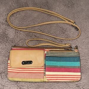 Cute Relic Striped Crossbody Wristlet